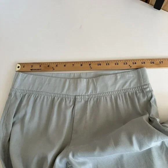 Wearables XCVI Sara Ankle Pants Pull On‎ Crop Raw Hem Elastic Waist M Mint Green - Picture 9 of 16